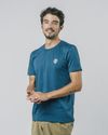 T-shirt bleu à écusson en coton bio - popeye - Brava Fabrics