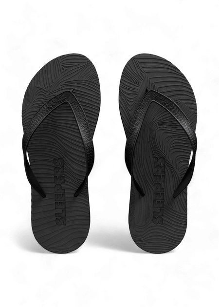 Tongs en caoutchouc naturel | noir "mens regular black"