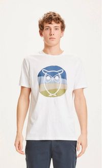 T-shirt imprimé blanc en coton bio - alder hibou