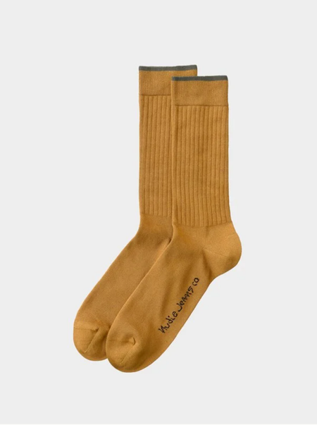 Chaussettes hautes camel en coton bio - gunnarsson
