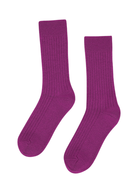 Chaussettes en laine mérinos recyclée | rose "merino wool blend sock - magenta blaze"