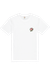 T-shirt brodé blanc en coton bio - rose - Johnny Romance