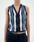 Top maille en coton bio | bleu "waterfall robbie knit vest - multicolor" - Thinking Mu