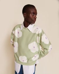 Sweat polaire en matières recyclées | vert "scarlett anémone"