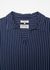 Robe mi-longue en coton bio | rayée bleu "ronja open collar dress blue - blue" - Nudie Jeans