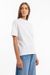 T-shirt en coton bio | blanc "big collar t-shirt white"