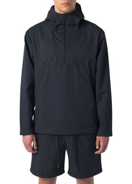 Coupe-vent en matière recyclée | bleu "technical hoodie water repellent - dark navy" - Unfeigned