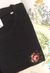 T-shirt gris chiné brodé en coton bio - rose