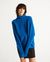 Pull col roulé bleu en laine certifiée - matilda blue