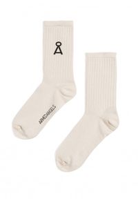 Chaussettes écrues en coton bio et recyclé - saamu raw