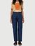 Jean droit brut en coton bio - holly western pants 70's blue denim