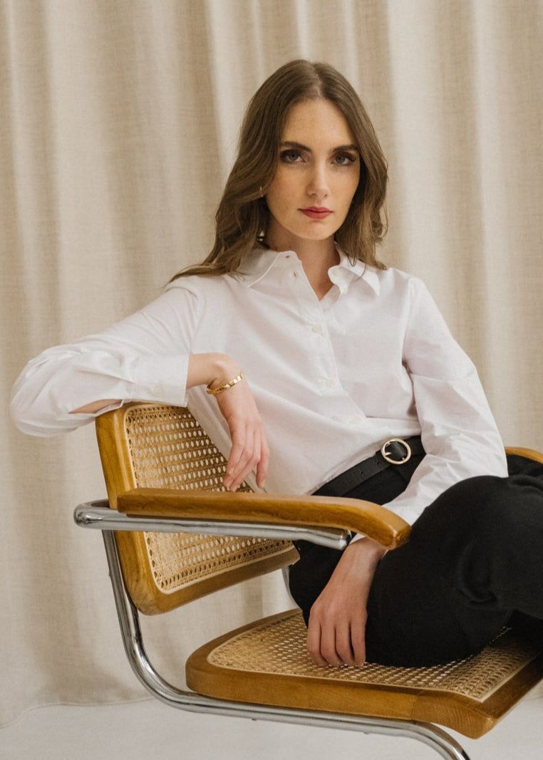 Chemise en coton bio | blanc "louilaa - white" - Armedangels