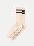 Chaussettes hautes à bandes noires en coton bio | écru "amundsson sport socks offwhite"
