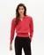 Pull col v rose en coton bio - pink sara knit sweater pink