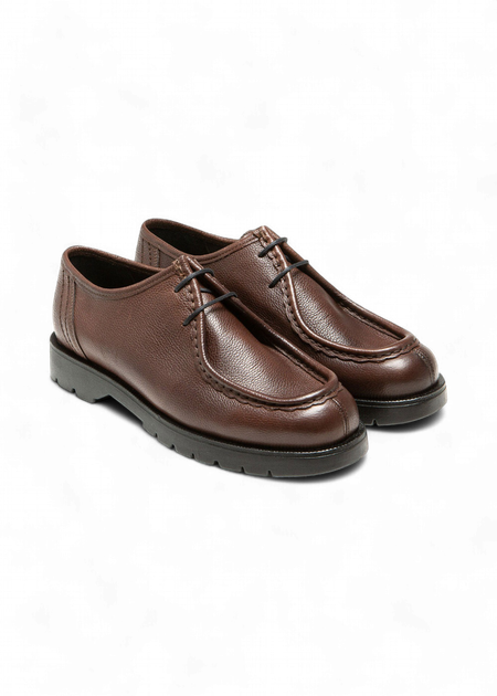 Derbies made in france en cuir grainé tannage végétal |  "padror g vgt café" - Kleman