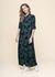 Robe en coton biologique | multicolore "leaf dark gianna dress - multicolor"