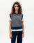 Pull sans manches tricoté en coton recyclé | marine "navy aria knitted vest" - Thinking Mu