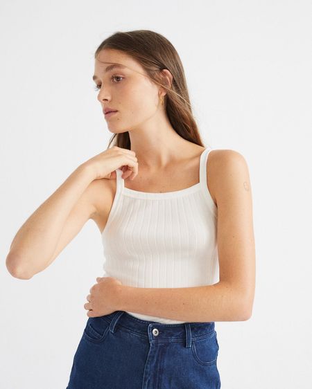 Débardeur blanc en tencel et refibra - trash aster