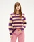 Pull en laine mérinos et matière recyclée | rayé violet "violet stripes zoe knitted sweater" - Thinking Mu