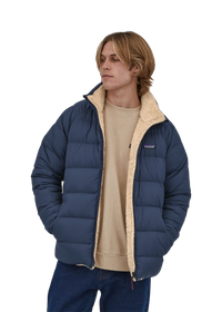 Doudoune réversible polaire en recyclé | marine écru "m's reversible silent down jkt new navy"