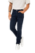 Jean droit en coton recyclé | bleu noir "silvio holo blue black worn"
