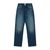 Jean droit bleu foncé délavé en coton bio et recyclé - extra easy dark worn - Mud Jeans