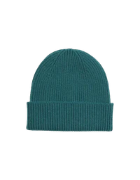 Bonnet vert turquoise en laine mérinos recyclée - merino wool beanie ocean green