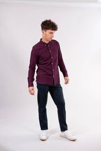 Chemise violette à carreaux en coton bio - larch