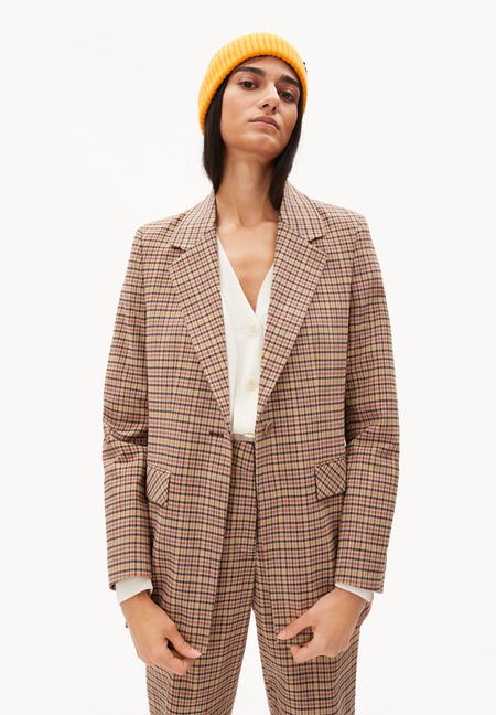 Blazer à carreaux en coton mélangé - andreaa tartan kitt-fudge