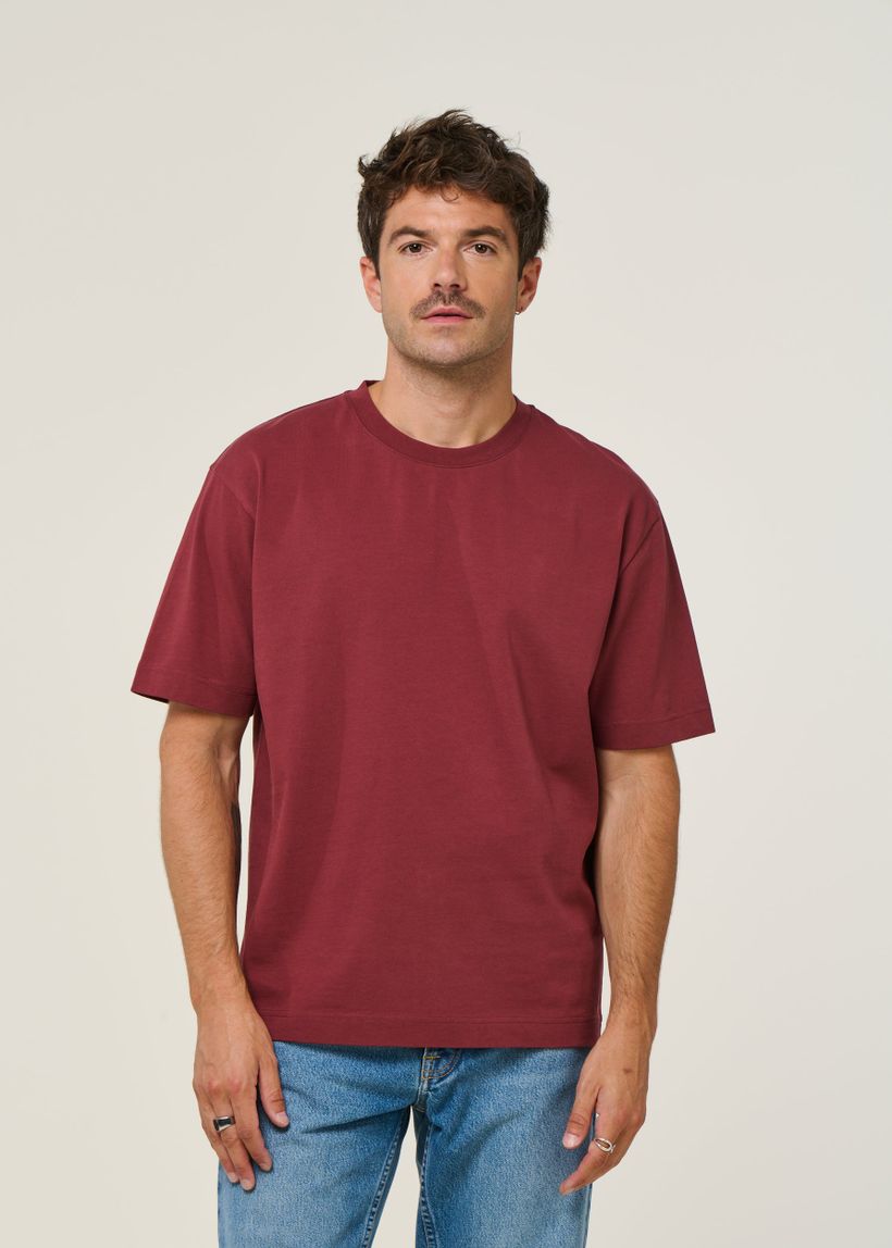 T-shirt oversize en coton bio | bordeaux - WeDressFair Essentiels