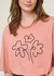 T-shirt brodé en coton biologique | rose "flower rope pink lucia tee - pink" - Thinking Mu