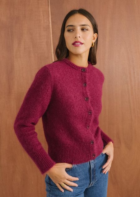 Gilet en mohair certifié | framboise "grace" - Bonjour Demain