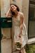 Robe blanche en lin bio - natural linen strap dress light feather gray