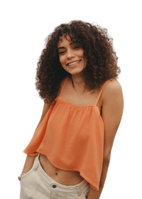 Top court ample orange en tencel - leonie