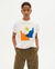 T-shirt blanc imprimé en coton bio - mediterraneo t-shirt snow white