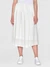 Jupe midi en coton bio | rayé blanc "stripe structure a-shape mid-length skirt egret" - Knowledge Cotton Apparel