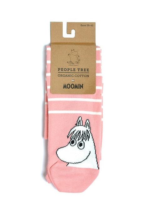 Chaussettes rayées roses en coton bio - snorkmaiden