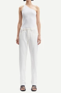 Jean droit blanc en coton bio - susan jeans ecru