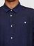 Chemise en lin bio | marine "regular linen shirt yarndyed" - Knowledge Cotton Apparel