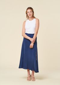 Jupe longue en ecovero | bleu "cobalt tora skirt - blue"