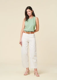 Jean ballon en coton bio | écru "leila - amsterdam undyed"