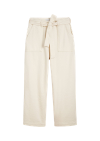 Pantalon écru évasé en coton bio non teinté - tanaquil cropped non-dyed