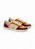 Baskets en cuir certifié | multicolore "baskets basses marie - bordeaux-beige-moutarde" - Odaje ex M.Moustache