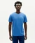 T-shirt en coton bio | bleu motif brodé "sun believable heritage blue t-shirt" - Thinking Mu