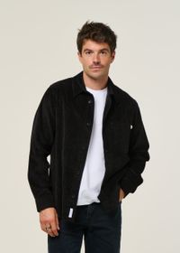 Surchemise velours en coton bio | noir "cord casual shirt organic cotton - true black"