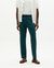 Pantalon droit en coton bio | vert "bottle green checks seersucker travel pants"