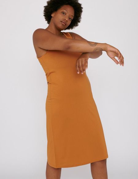 Robe légère ocre en tencel - ocher
