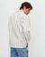 Chemise rayée en coton bio et lin - nicos shirt - off white - Kuyichi