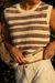 Pull sans manches en coton bio | rayé multicolore "crew neck vest multi color stripe"