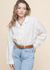 Chemise texturée en coton bio | écru "juni fringe shirt - offwhite"